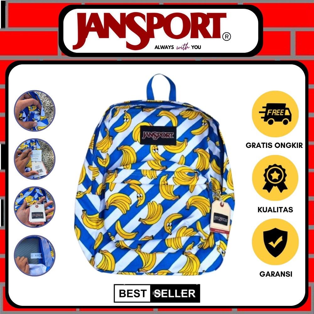 TAS RANSEL WANITA PISANG TAS WANITA JANSPORT - BANANAS ORIGINAL tas sekolah jansport original 100%