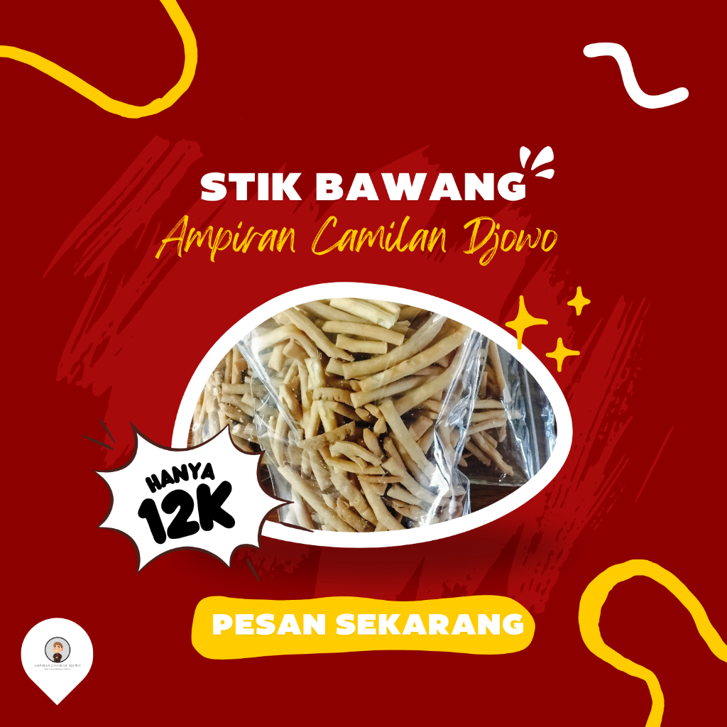 

STICK BAWANG GURIH 200Gr / Kripik Bawang / Stik Bawang / Snack Murah - Ampiran Camilan djowo