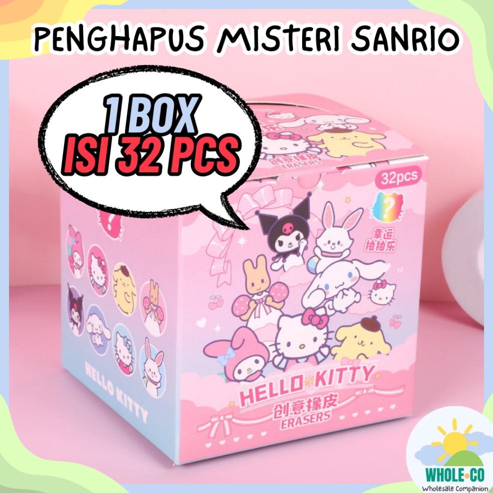 

KODE E89V 1 BOX ISI 32 PCS Penghapus Misteri Paket Sanrio Premium Karakter Melody Kuromi Lucu Unik Imut Termurah Grosir Cod B12