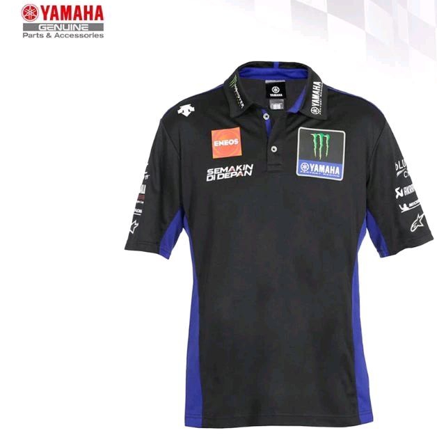 YAG-P19B0-2B-0M /L /XL Baju Polo Shirt Team wear Yamaha Motogp 2019 ori YGP by Descente size M / L /