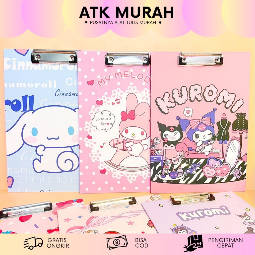 

PAPAN JALAN KLIP SANRIO A4 3D CLIPBOARD PAPAN UJIAN ALAT TULIS STATIONERY MURAH TERJANGKAU COD