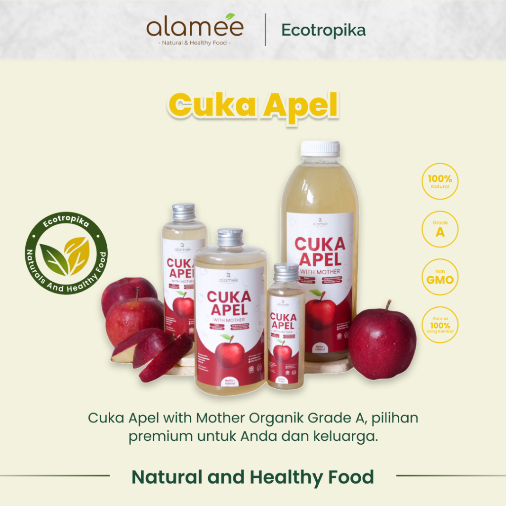

Ecotropika Cuka Apel Original With Mother Organik Apple Cider Vinegar Vinega Sari Buah