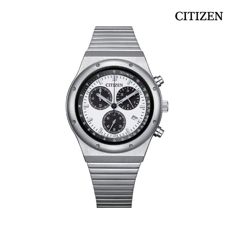 CITIZEN ECO-DRIVE AT2541-54A Panda Chronograph - Jam Tangan Pria