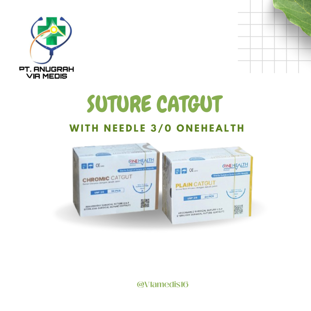Suture Catgut Cromic, Plain, Silk  3/0 Onehealth BOX