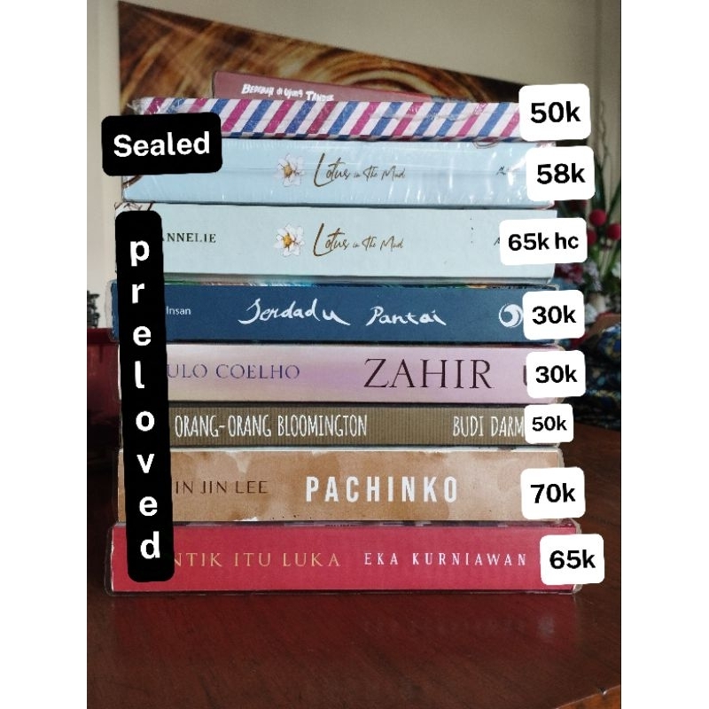 CANTIK ITU LUKA, PACHINKO, LOTUS IN THE MUD, ORANG BLOOMINGTON, ZAHIR, SERDADU PANTAI