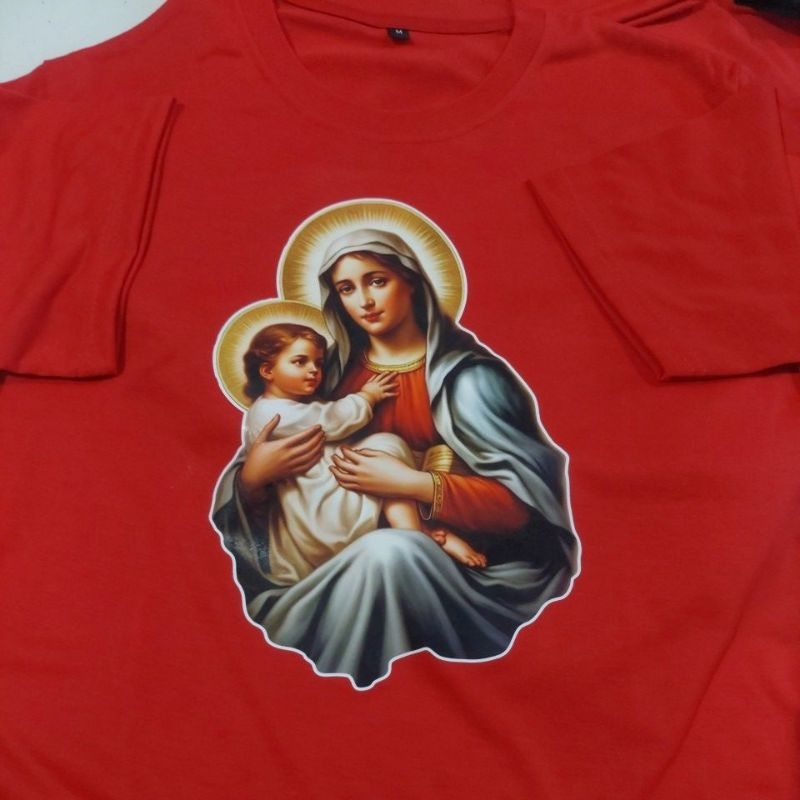 RTYU Kaos Rohani Bunda Maria Satuan Atasan Baju Oblong Lengan Pendek