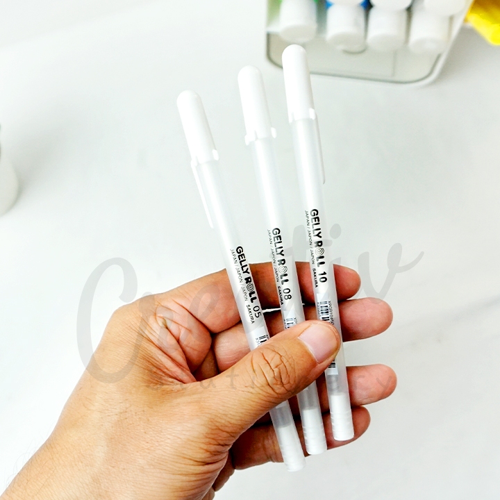 

Sakura Gelly Roll White Gel Ink Set 05 08 10 Set 3 Pcs Bolpen Putih