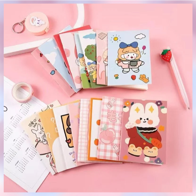 

[BS COD] Buku tulis catatan mini ukuran A7 motif gambar kartun / buku catatan / buku kecil / buku diary / mini notebook