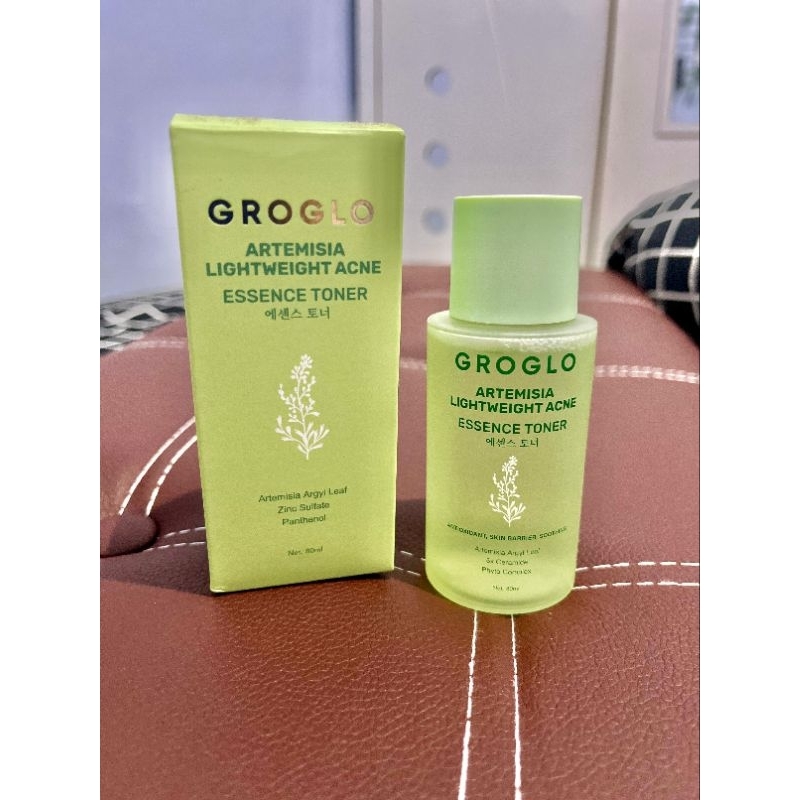 ￼GROGLO-Artemisia Lightweight Acne Essence Toner 80ml Acne Toner, Toner Kulit Jerawat Berminyak, Mel