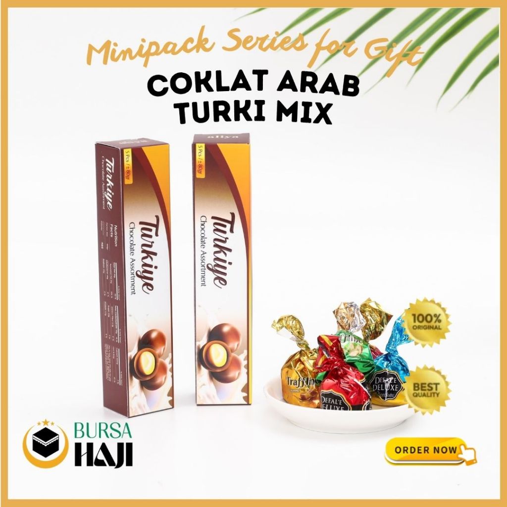 

Coklat Arab Turki Premium Mix Kemasan Mini Pack Aneka Cokelat Oleh-oleh Haji Umroh