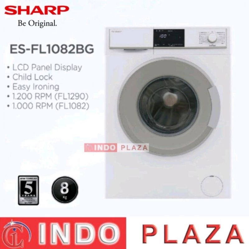 MESIN CUCI SHARP FRONT LOADING 8 KG ES-FL1082BG