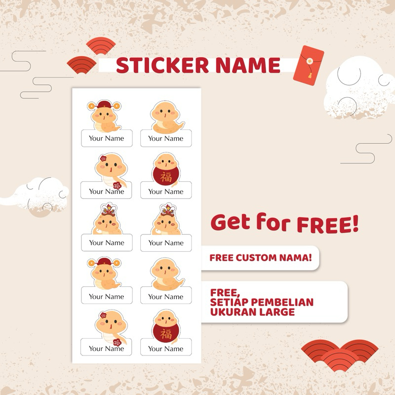

Sticker Angpao Ular Snake Lucu Angpau CNY Imlek Sincia 2025