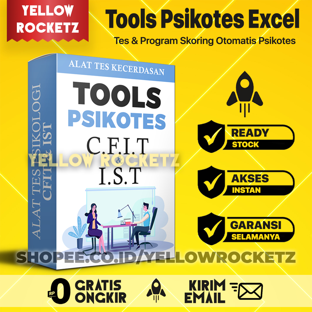 TOOLS PSIKOTES - Alat Tes Psikologi CFIT & IST -  Program Pengukur Kecerdasan IQ Test Kecerdasan