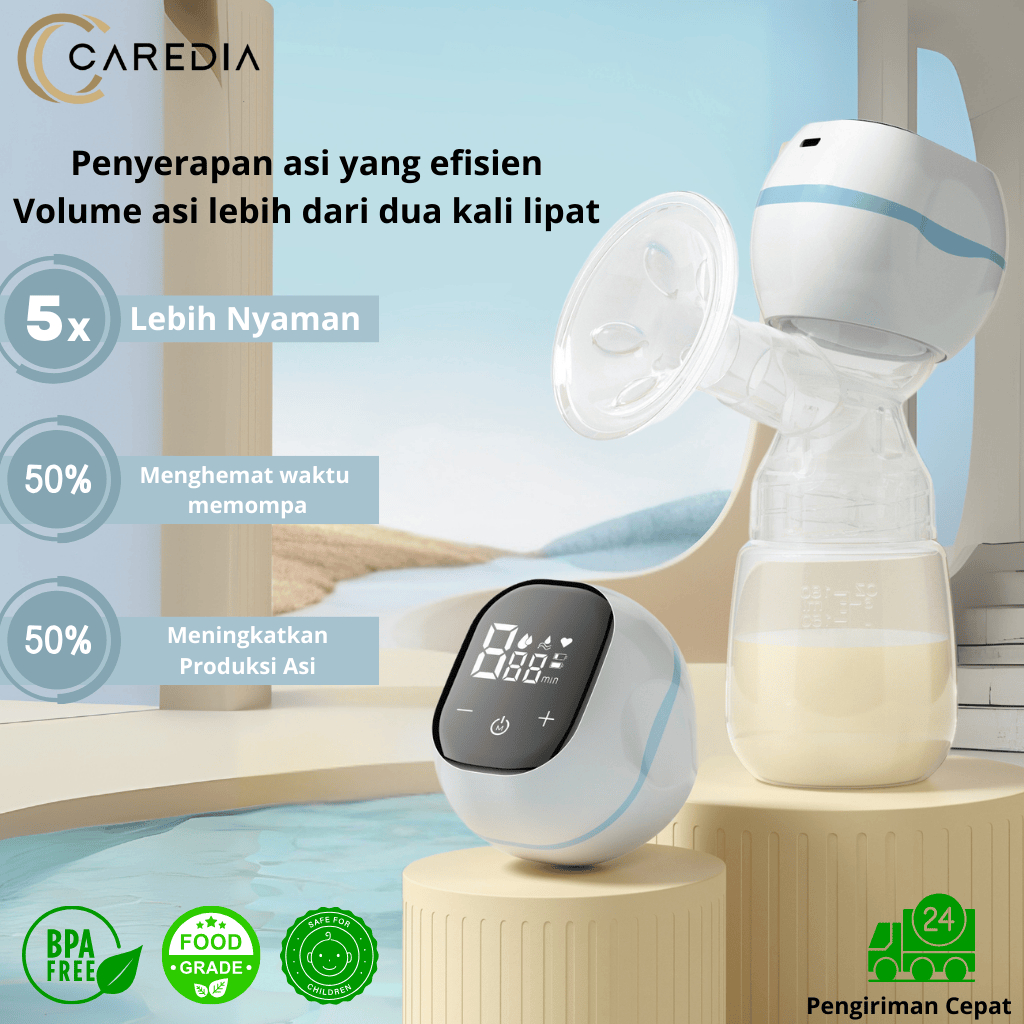 Caredia Pompa ASI Elektrik Tanpa Kabel ,Pompa ASI Tanpa Portabel Rasa Sakit Otomatis,Pumping asi Lay