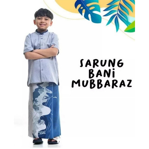 SARUNG ANAK, SARUNG REMAJA, SARUNG PUTIH BIRU, SARUNG ANAK RABBANI