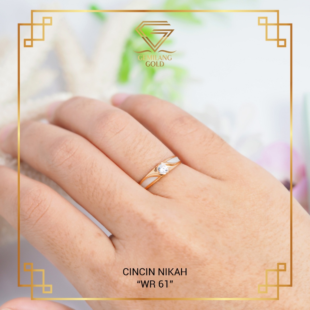 CINCIN KAWIN EMAS ASLI KADAR 375 (8K) & 700 (16K) MEWAH & SIMPLE CINCIN SATUAN - COUPLE NIKAH WEDDIN