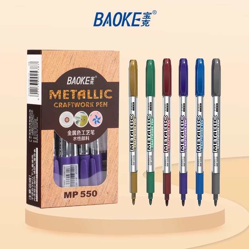 

Baoke metallic craftwork pen/spidol art and craft warna metallic MP550