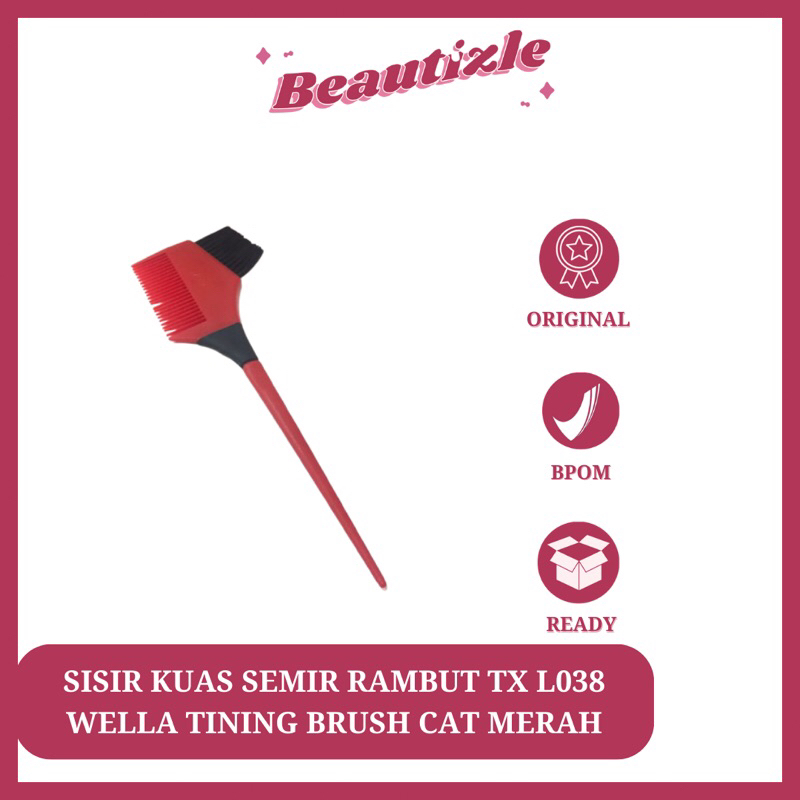 Sisir Kuas Semir Rambut TX L038 Wella Tining Brush Cat Merah