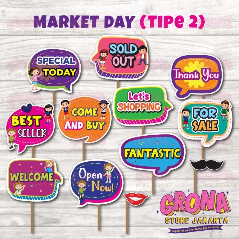 ACC Photobooth Market day Tipe 2/ Aksesoris Foto Market day Tipe 2/ Photo Props Market Day Tipe 2