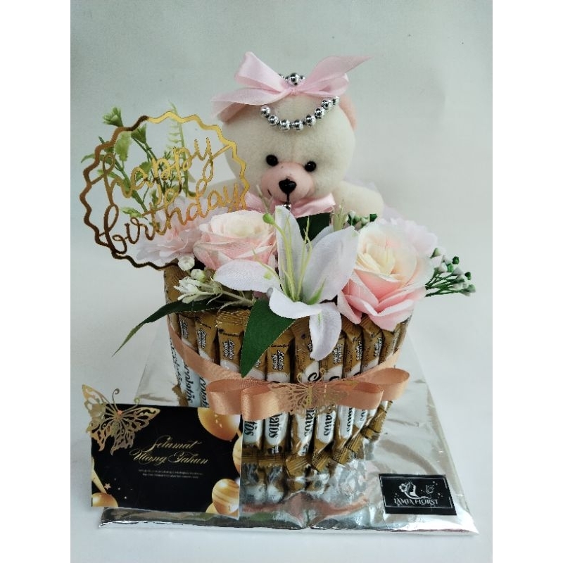 

Snack tower 1 tingkat toper teddy bear costum