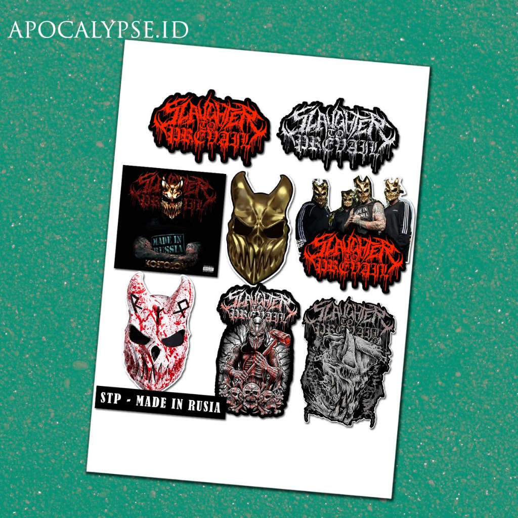 

Sticker SLAUGHTER to PREVAIL - STIKER MUSIK METAL / DEATHCORE / METALCORE / HYPECORE Air Bahan Vinyl
