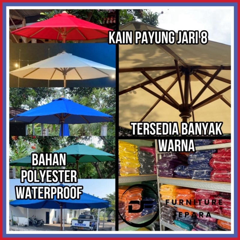 Kain Tenda Payung Taman Outdoor Tenda Payung Cafe Pantai Bahan Polyester Waterproof Tebal
