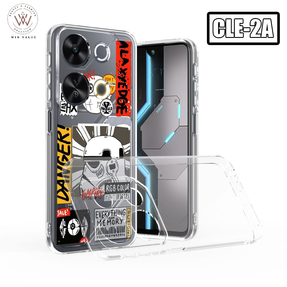 Itel P65 Itel P55 Nfc Itel P55 5G Clear Case Bening Gambar CLE-02 Softcase clear case Itel P65 Itel 