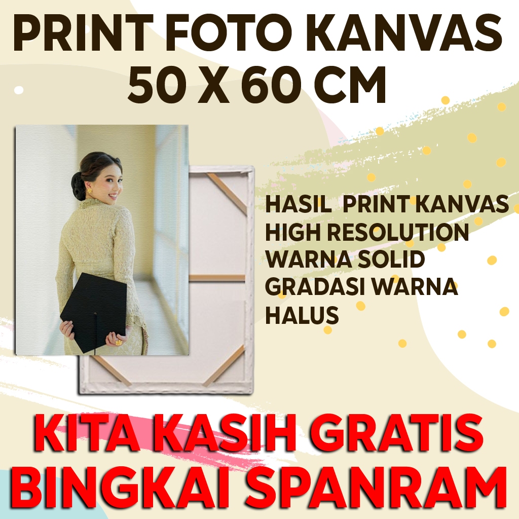 Cetak Foto Kanvas/Cetak Foto Kanvas Pre Wedding 50 X 60 Free Bingkai Spanram Dan Gantungan