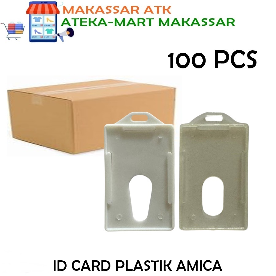 

[BOX/100PCS] ID CARD PLASTIK PUTIH SUSU - PUTIH TRANSPARANT TANDA PENGENAL