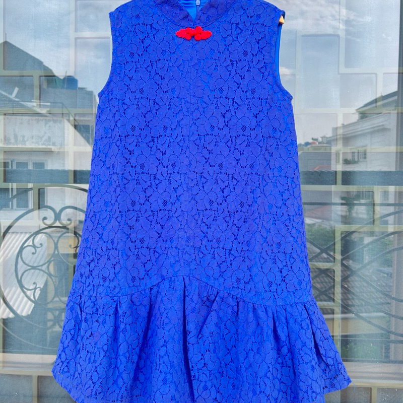 midi dress anak perempuan size 8 n size 10 model cheongsam Tiny Clouds