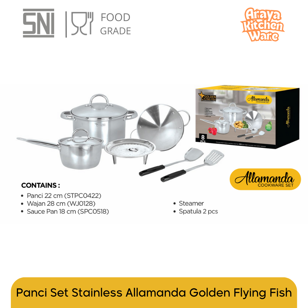 Panci Set Stainless Allamanda Golden Flying Fish