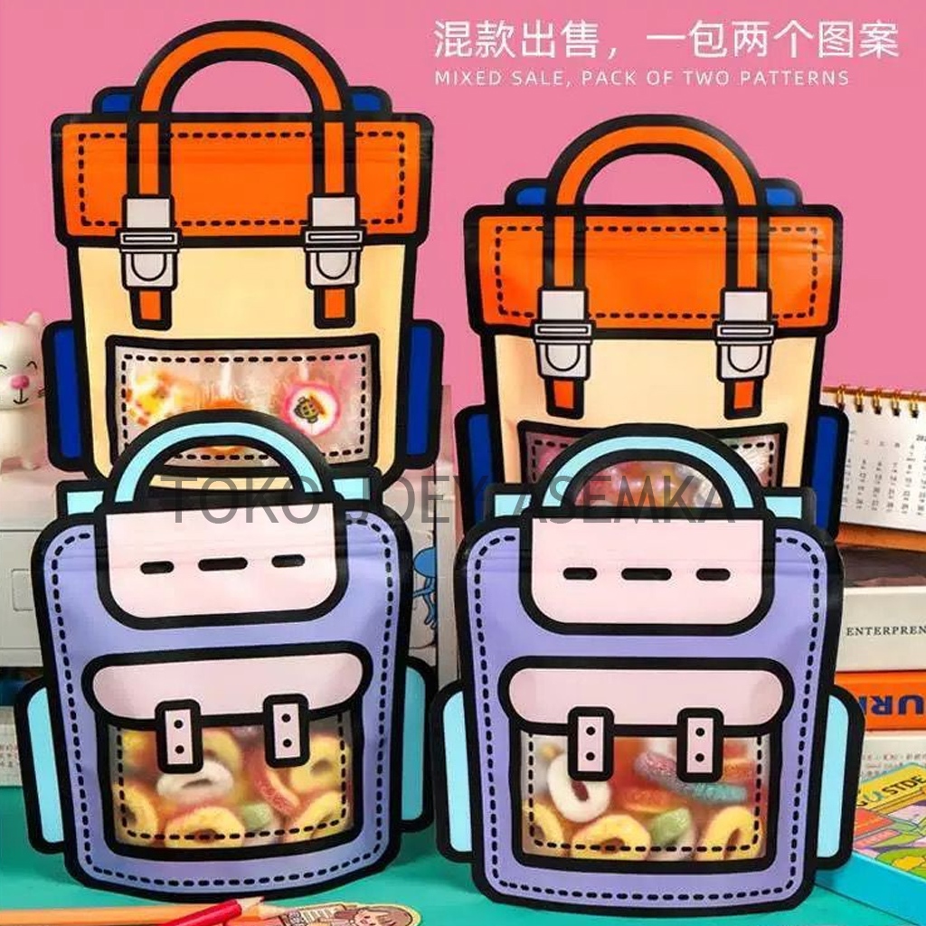 

PLASTIK ZIPPER V2 & V3 BINGKISAN UNIK LUCU BENTUK RANSEL ZIPLOCK ULANG TAHUN BIRTHDAY 3D BINGKISAN