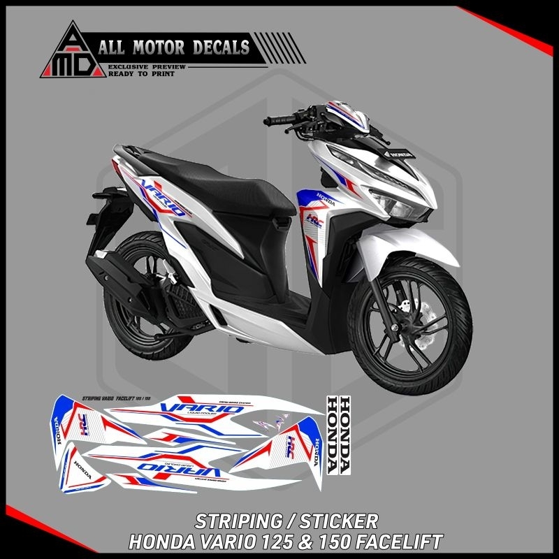 STIKER STRIPING VARIO 125 & 150 FACELIFT GRAFIS KARBON HRC / DECAL LIST VARIASI HONDA VARIO 125 / ST
