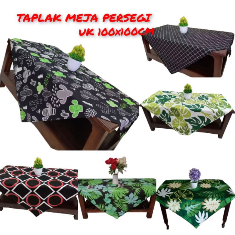 Taplak Meja Persegi Kain Katun 100x100cm Aneka Motip Dan Dekorasi Ruang Tamu Taplak meja Ruang Tamu