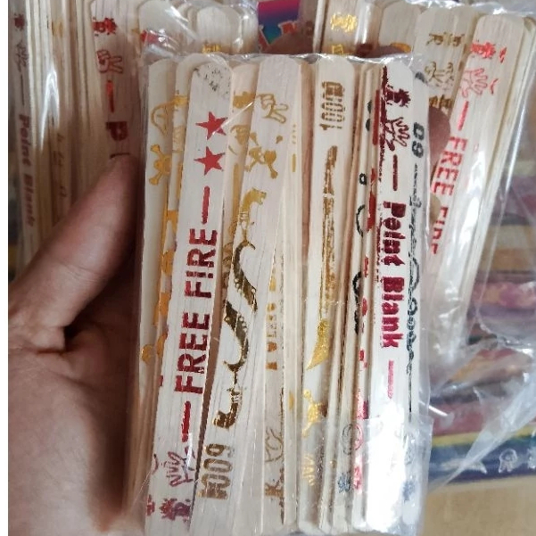 stik warna sablon emas  90 pcs / stik adu gebrak / mainan stik adu