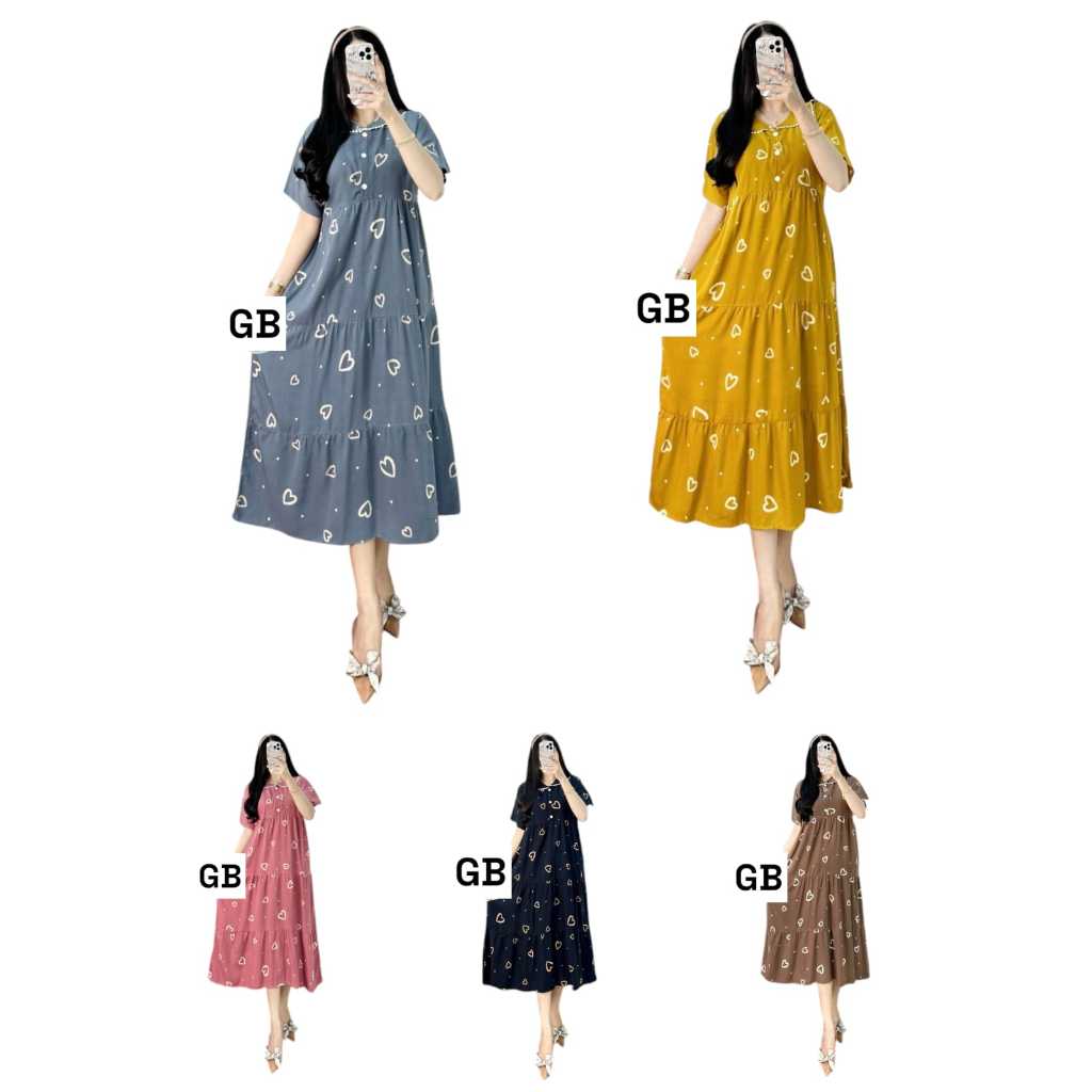 Daster Susun Motif Love//Daster Susun Renda//Daster Susun Cantik//Daster Susun Rayon Premium Adem da