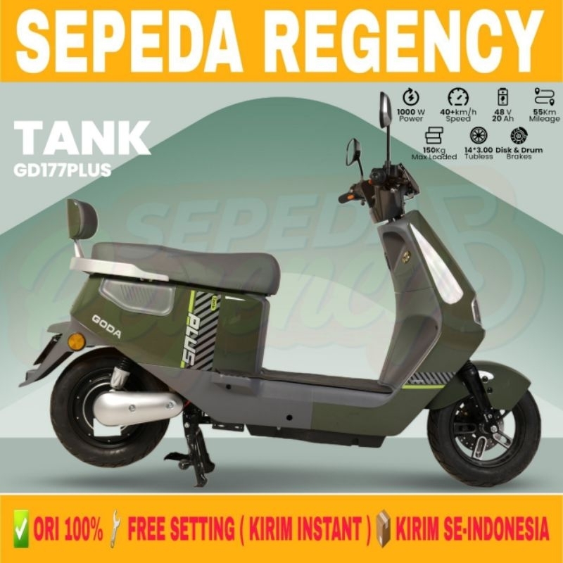 Sepeda Listrik GODA TANK 177 PLUS Electric Bike 100 Watt