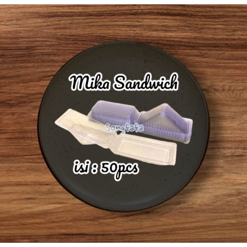 isi 50pcs Mika Roti Segitiga / Mika Sandwich Segitiga - Tray Roti