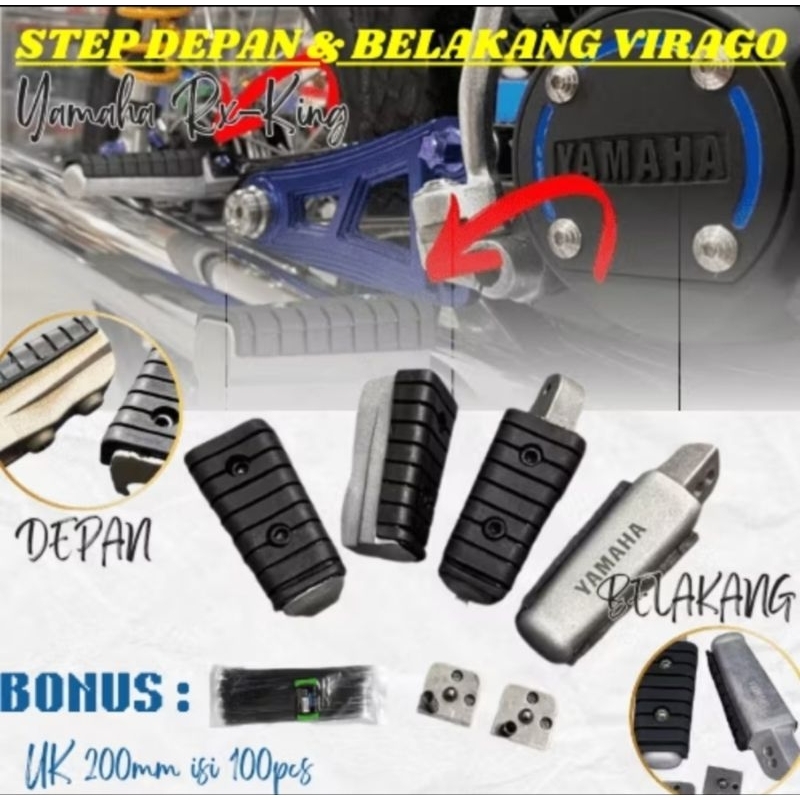 STEP  INJEKAN SET DEPAN BELAKANG VIRAGO RX KING RX SPESIAL RX K