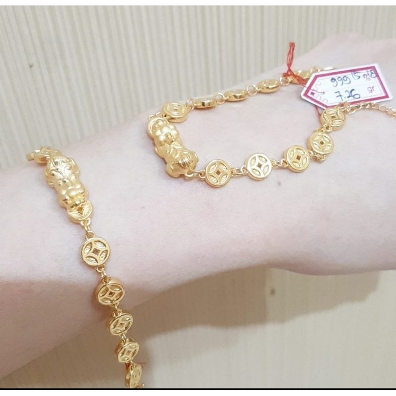 Gelang rantai emas 24k naga koin