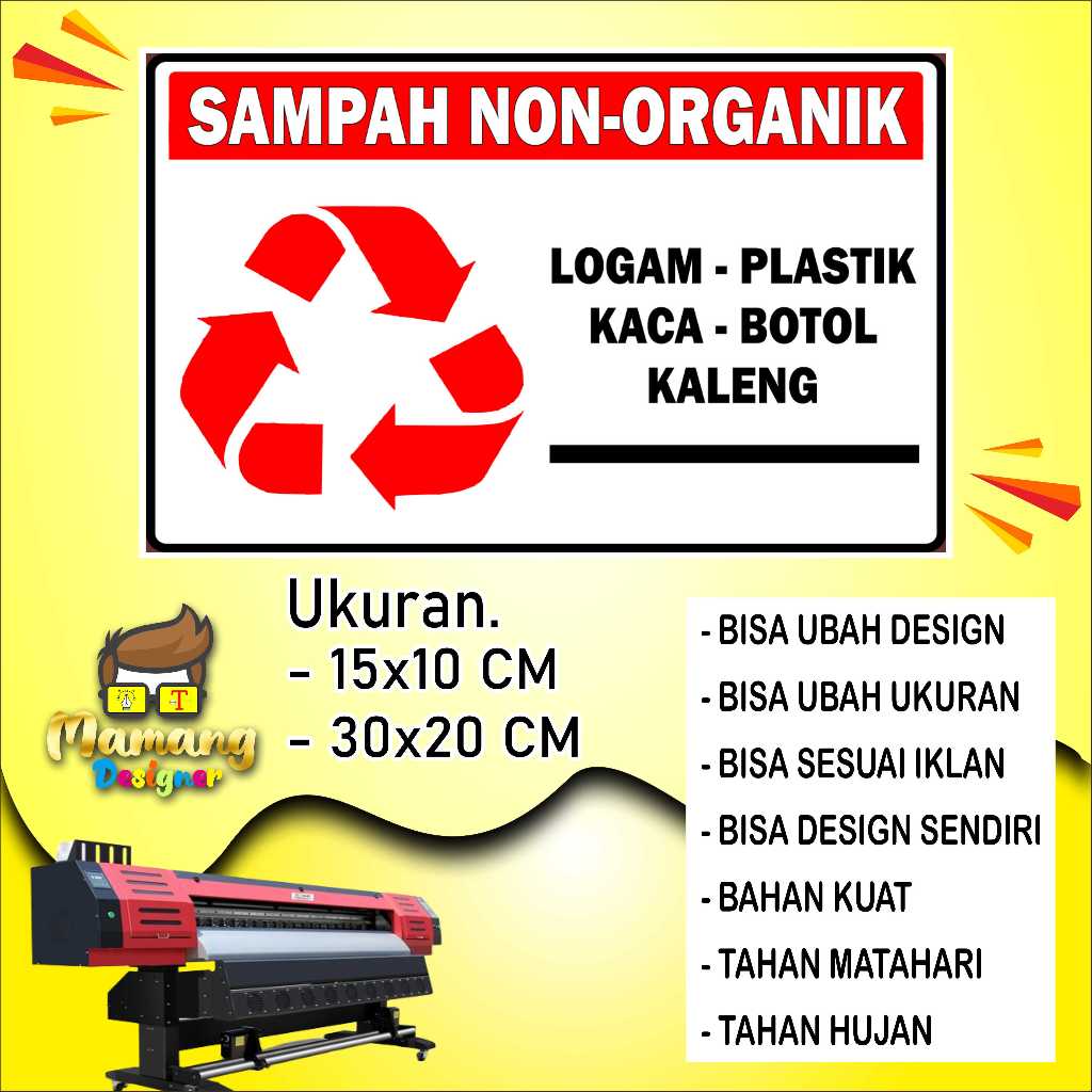 

Sticker Tempelan Sampah Non Organik Bahan Bagus Merah