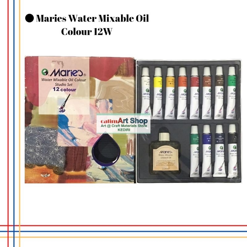 

Maries Water Mixable Oil Colour Studio Set 12w - Cat Minyak Mix Air