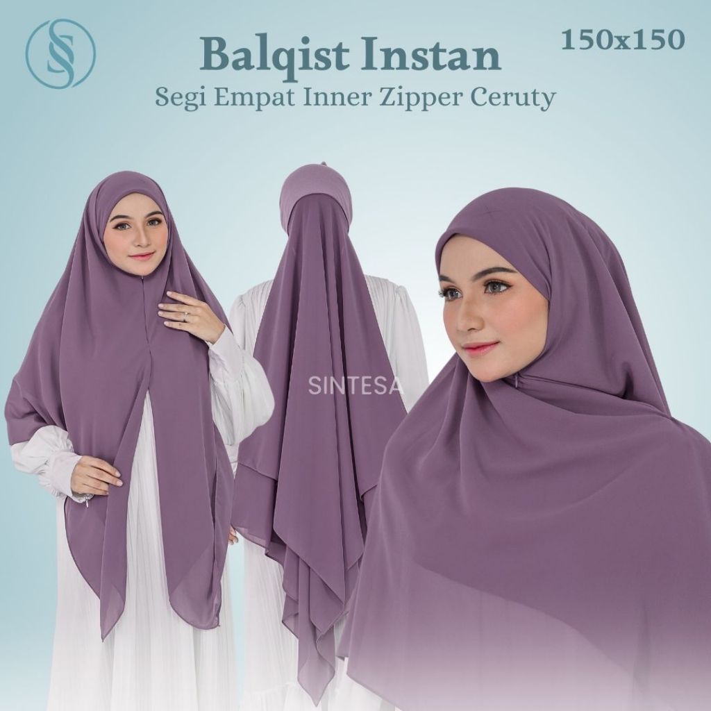 Hijab Segi Empat Instan Segiempat Zipper Jumbo Ceruty Jilbab Inner Jumbo 2 Layer Balqist 150x150
