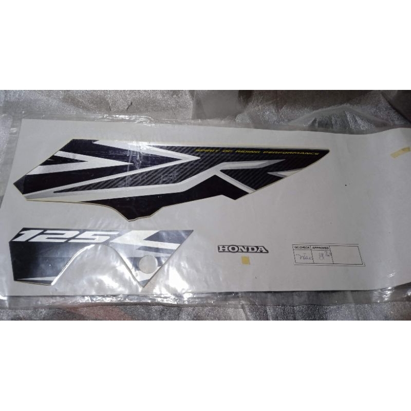 original AHM Astra Honda motor black violet striping stiker box cover body set kiri Supra x 125 R ne