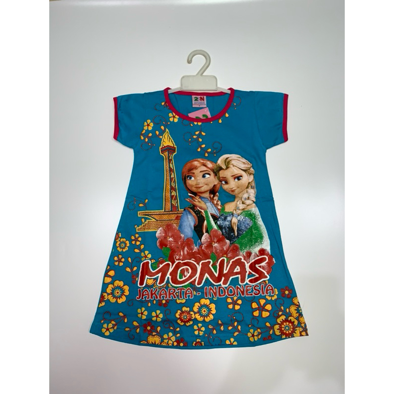 Dress anak/ daster anak/ daster wisata frozen jakarta monas