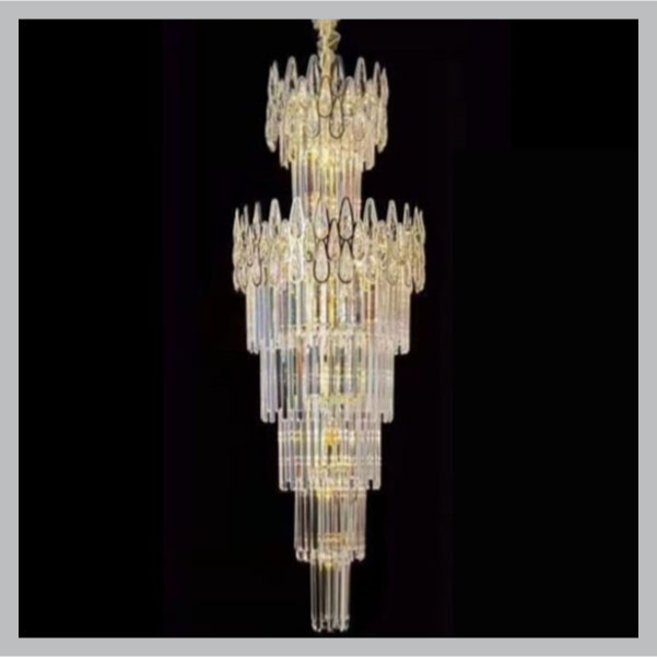 Lampu Hias Gantung premium ornamen kaca Crystal Void Tangga gedung masjid gereja classic modern mini