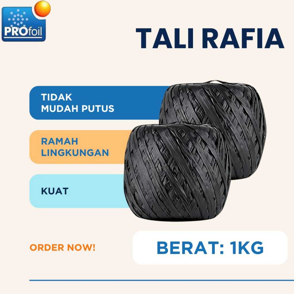 

Tali Rafia | 1000gr | Tali Rafia Hitam | Tali Pengikat | Kuat | Tahan Lama