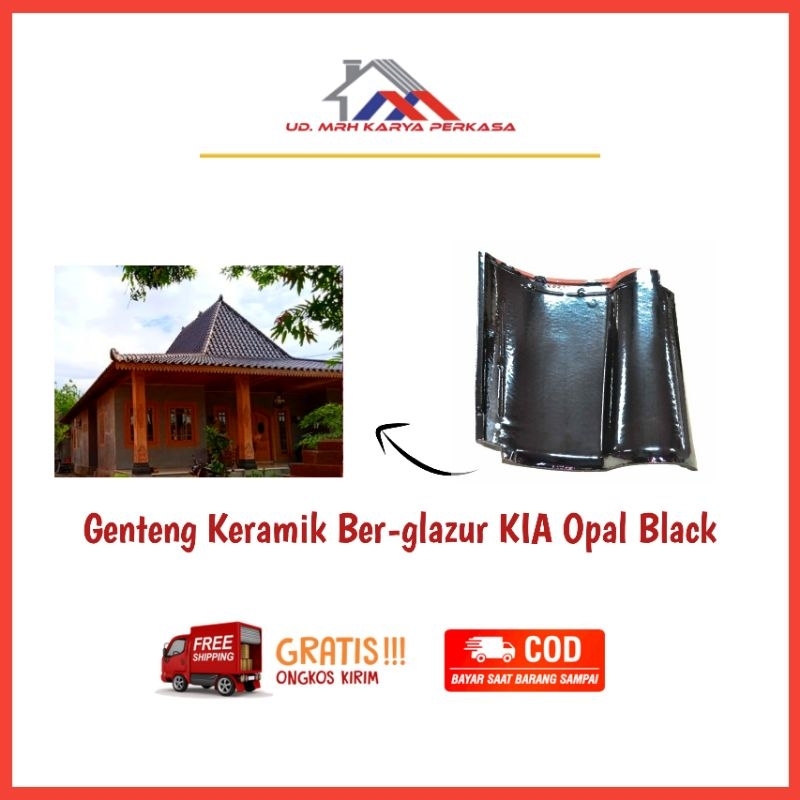 Genteng Keramik KIA Opal Black | COD dan Gratis Ongkir Min. Pembelian 2000pcs