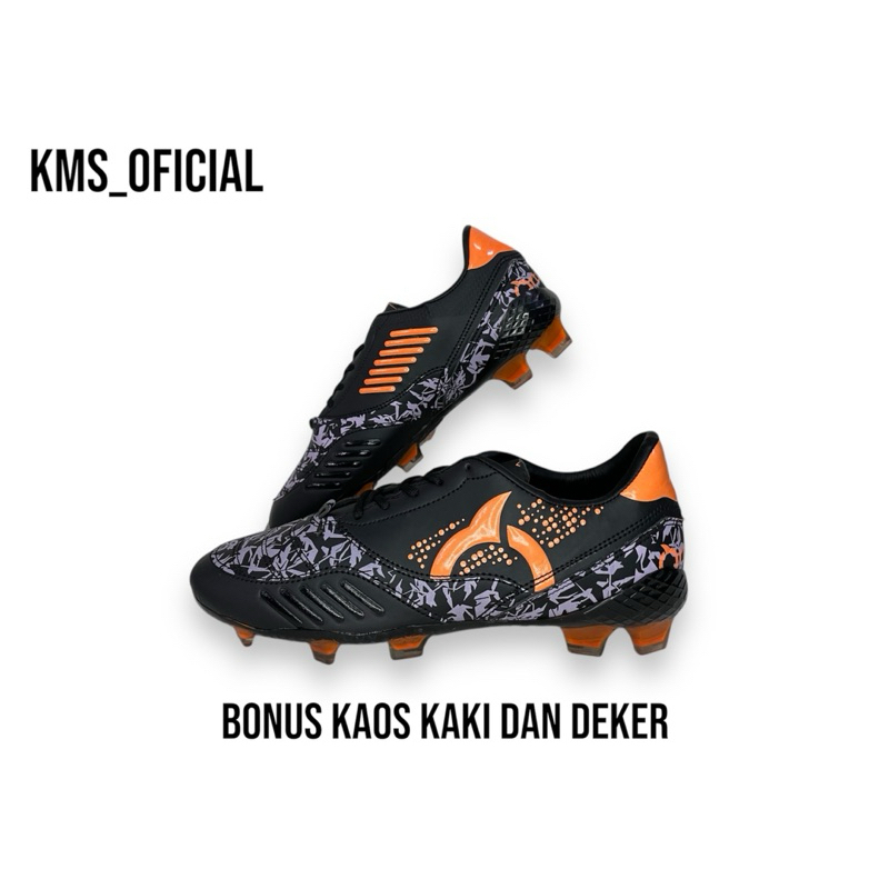 sepatu bola ortus terbaru - sepatu bola ortuseight dewasa hitam oren