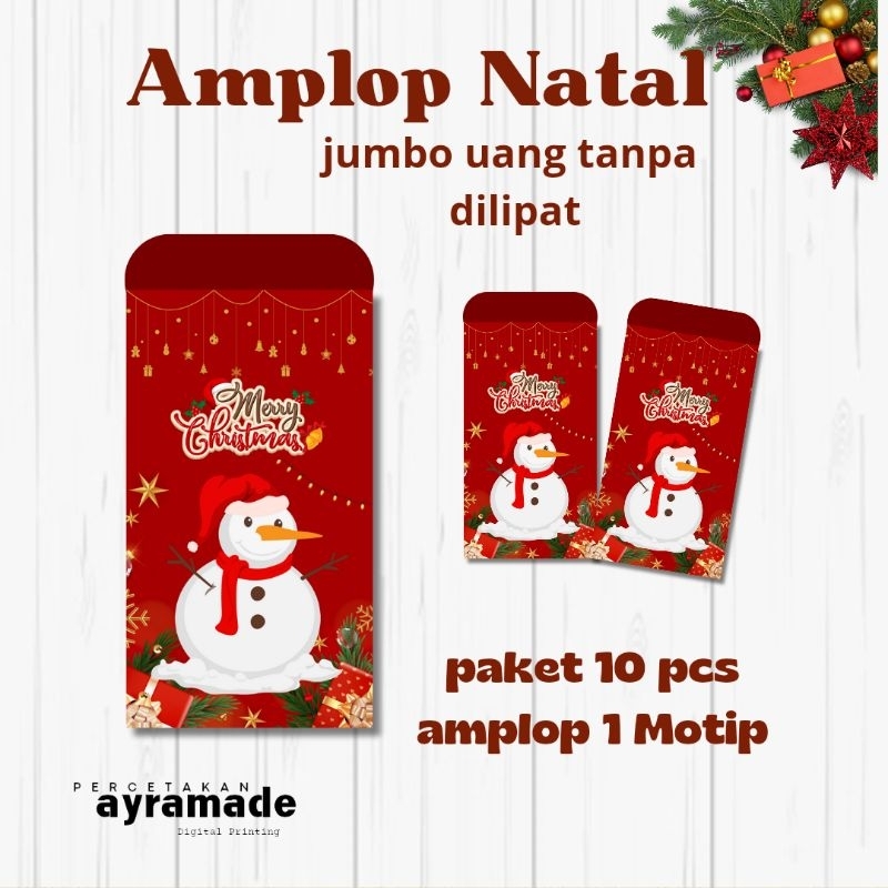 

Ayramade Amplop Natal Jumbo Uang Tanpa Dilipat amplop natal amplop isi 10 pcs
